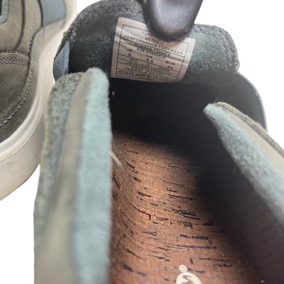 MERRELL TURBULENCE Smokey Gray Genuine Leather Loafers Slip On Casual Shoes sz 9 - Picture 14 of 16